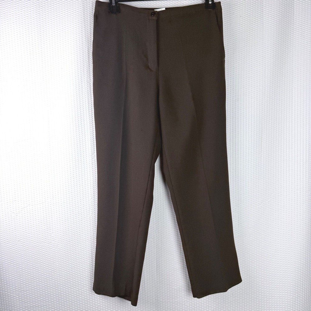 Southern Lady Petite Brown Dress Pants Size 10P Straight Leg 5BM3P Stretch Mens‎
